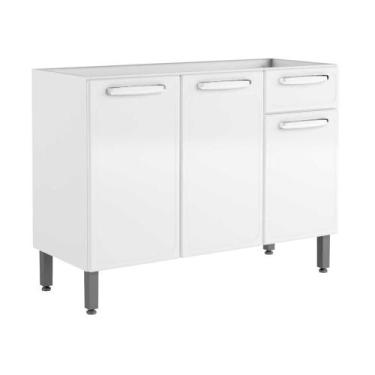 Imagem de Balcão de Aço 3 Portas 1 Gaveta Evidence Bertolini, Branco