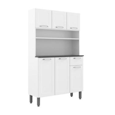 Imagem de Cozinha de Aço Compacta 6 Portas 1 Gaveta D. Maria Bertolini, Branco