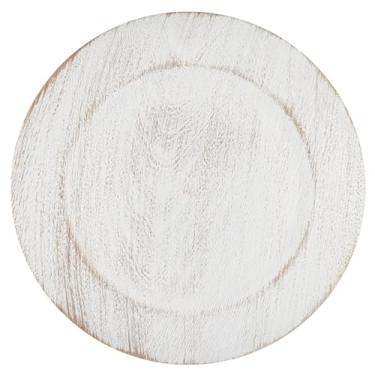 Imagem de Opexscal Pratos de carregamento brancos antigos de 33 cm, carregador redondo para pratos de jantar, carregadores de pratos de fazenda, carregadores de mesa rústicos para festas, jantares de família, 6