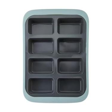 Imagem de Chicago Metallic Forma de silicone para pão de 8 xícaras, 22 x 12 cm, antiaderente com aro reforçado com arame, silicone de grau alimentício sem BPA, seguro para forno a 220 °C, lavável na lava-louças