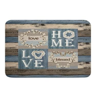 Imagem de Feelyou Tapetes de banho de flores florais vintage para banheiro 50,8 x 81,3 cm crianças doce amor tapetes de banheiro meninos meninas ocidental fazenda tapetes de banheiro para banheira rústica