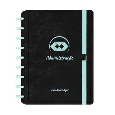 Imagem de Caderno De Disco Iscool Inteligente Personalizado 80 Folhas Profissões Preto Verde Oceano Administração Médio M