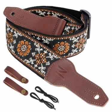 Imagem de Pulseira de banjo Nefelibata, larga, dupla, de grão integral, marrom