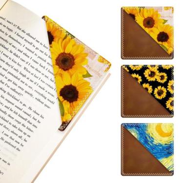 Imagem de Marcador JIAODIREN Leather 3 peças Sunflower Starry Sky