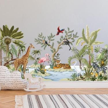 Imagem de Adesivos de parede Jungle Safari Animal removíveis 58x110cm 4 folhas -