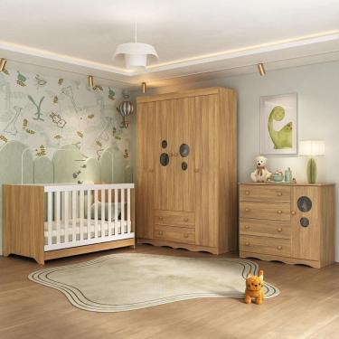 Imagem de Quarto de Bebê Completo com Berço Americano 3 em 1 Sonho Multimóveis MP4615