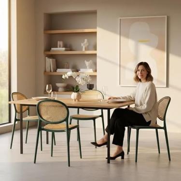 Imagem de Kit com 4 Cadeiras Dubai, Sem Braço, Conjunto de Cadeiras para Sala de Jantar (Verde)