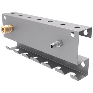 Imagem de Suporte de parede para pistola de lavadora de pressão, suporte de armazenamento de ferramentas, canhão de espuma e suporte de bocal, cinza metálico 7 furos 6 compartimentos 11,2 x 4,7 x 5 cm / 4,41 x