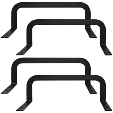 Imagem de Retentor de colchão de 4 peças, suportes de estrutura de cama antiderrapantes, rolhas de colchão de metal resistente em forma de L para camas de plataforma e tatami, preto