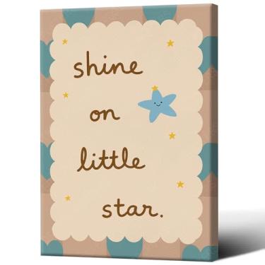 Imagem de Impressão em tela de pôster Shine On Little Star, linda arte de parede infantil. Decoração de parede temática de brilho ideal para quartos de família de crianças 30 x 45 cm sem moldura