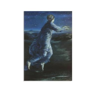 Imagem de SDYJ6GSW Edward Burne Jones Impressões de arte pintura noturna em tela famosa arte de parede Edward Burne Jones decoração de parede para quarto sala de estar banheiro pôster 100 x 70 cm (83.8x71.1 cm)