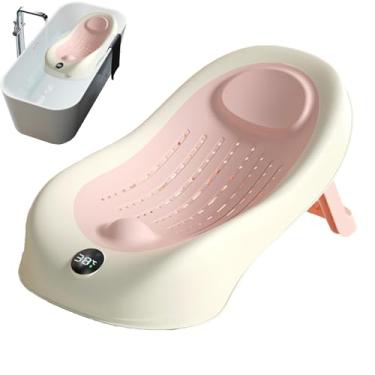 Imagem de Shakven Suporte para banho infantil, Suporte para shampoo infantil | Estação dobrável para lavagem de cabelo de criança - Assento de banheira com sensor de temperatura inteligente, estação de lavagem