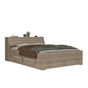 Imagem de Cama Baú Queen Size com 4 gavetas Ilan 1251 Castanho - Móveis Ilan