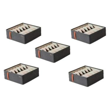 Imagem de Kit Organizador Para Gaveta De Roupa íNtima – Com Compartimentos Para Meias(6 quadrados(5 peças))