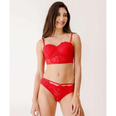 Imagem de Calcinha Bíquini Renda Tiras Marisa-27029, Vermelho, G