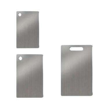 Imagem de Conjunto De 3 Tábuas De Corte Em Aço Inoxidável Sem BPA, Antiderrapant