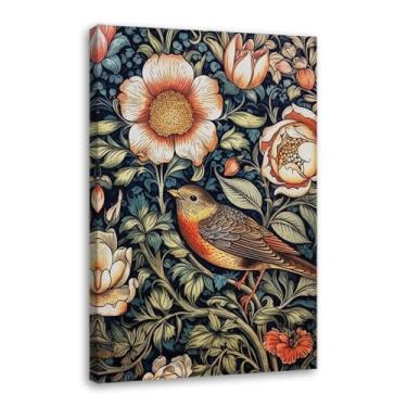 Imagem de William Morris Flower Birds Pavão Poster Kew Gardens Impressão em Tela Pintura Floral Arte de Parede Impressões Botânicas Sala de Estar Decoração de Casa (SKU2,40.6x50.8 cm = (40x50 cm), Emoldurado