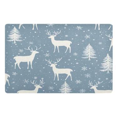 Imagem de STAYTOP Tapete de porta de veado de Natal para entrada externa 81 x 50 cm, tapete de boas-vindas ao ar livre/interno, tapetes de banho fofos, capacho frontal antiderrapante para entrada, pátio, áreas
