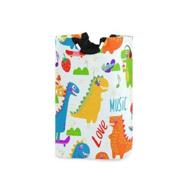 Imagem de xigua Cesto de lavanderia grande de dinossauros fofos com alça, cesto de roupas dobrável para organização de brinquedos e roupas no quarto, banheiro e lavanderia