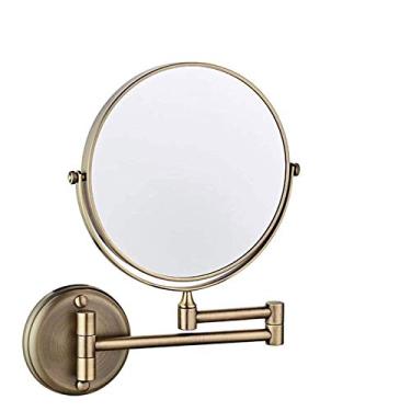 Imagem de Espelho de banheiro, espelho de maquiagem montado na parede espelho de banheiro 20 cm espelho de maquiagem espelho cosmético dupla face rotação 360