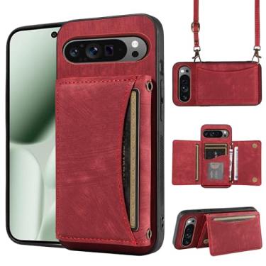 Imagem de Capa de telefone para Google Pixel 10 Pro XL carteira com alça de ombro transversal, suporte de cartão de couro PU bolso fino suporte acessórios para celular bolsa flip para celular Pixel10 10Pro LX