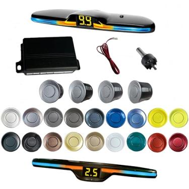 Imagem de SANDETOUN Kit de sensor de estacionamento kit de sensor de reserva sensor reverso para carro 18 opções de cores para sondas ajustável alarme volume profissional sensor de reversa para carro assistente