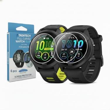 Imagem de TAENTECH Pacote com 6 protetores de tela para Garmin Forerunner 570 47 mm Fácil Instalação. Película TPU transparente antiarranhões resistente a manchas, kit de limpeza incluído (47 mm)
