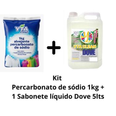 Imagem de Kit percarbonato de sódio 1kg + sabonete líquido dove 5lts - YTA CLEAN