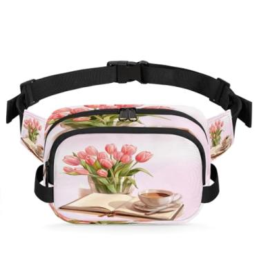 Imagem de Pochete Art Flowers rosa para mulheres e homens com alça ajustável bolsa de cinto bolsa transversal bolsa de peito bolsa tiracolo bolsa tiracolo, Cor 25