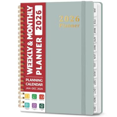 Imagem de Agenda 2026, agenda semanal e mensal, janeiro de 2026 a dezembro de 2026, capa dura, agenda agenda 2026, com abas para mulheres e homens, bolso interno, encadernação espiral, perfeito para escritório