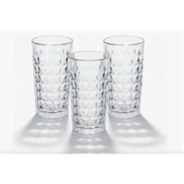 Imagem de Jogos De 3 Copos Altos Vidro Mônaco Transparente 300ml Zein Transparen