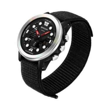 Imagem de Relógio Esportivo Masculino À Prova d'Água Com LED, Tela Dupla, Multif