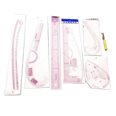 Imagem de Estink 7 Peças Conjunto de Réguas de Curva Francesa Réguas de Costura Com Escala Ferramentas de Alfaiataria de Alta Precisão para Iniciantes Alfaiates Criação de Padrões
