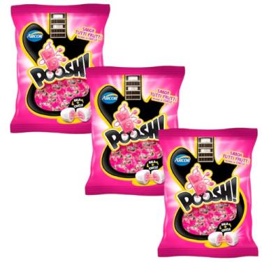 Imagem de Bala Chiclete Poosh Tutti Frutti Arcor Kit 3 Pacotes 1,5kg Kits na Web