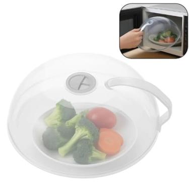 Imagem de Tampa para Microondas com Alça, Cobertura Transparente para Alimentos, Protetor de Prato com Ventilação
