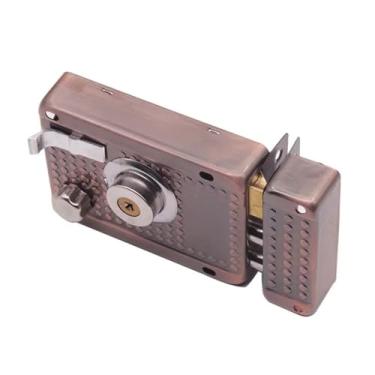 Imagem de Fechaduras de porta de ferro externas fechadura de segurança universal de vários seguros de madeira com chaves 1 peça (borda de cinto aberto à direita)