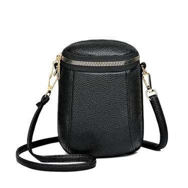 Imagem de Bolsa tiracolo feminina leve e pequena com alça ajustável para celular para viagens, uso diário casual, Preto, Small