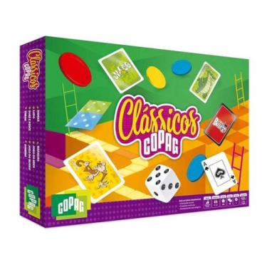 Imagem de Brinquedo Box 7 Jogos Clássicos jogo do mico dominó dama ludo sobe e d