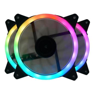 Imagem de Kit com 3 Ventoinhas Redragon, 120mm, RGB, Preto - GC-F011-Unissex