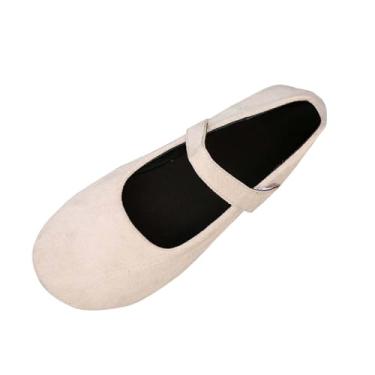 Imagem de Sapato feminino casual versátil Mary Summer sem cadarço com fivela moderna para férias, Branco, 39