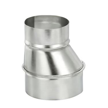 Imagem de ZOWZEA Redutor e aumentador de dutos excêntricos de 10 a 7,6 cm, adaptador de duto de ar deslocado galvanizado, conector de tubo de metal redondo para exaustor de cozinha, ventilador de banheiro e