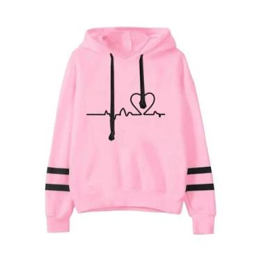 Imagem de Conjunto De Moletom Casual Feminino Com Listras, Alta Qualidade, Blusa