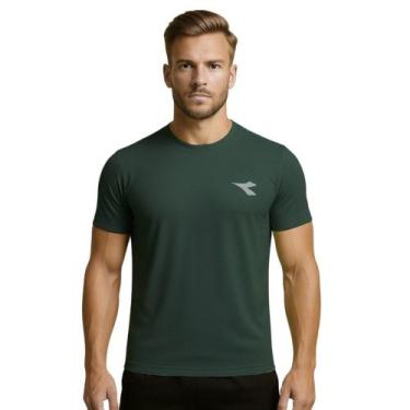 Imagem de Camiseta Diadora Small Logo Masculina - Verde Escuro M, Verde escuro, 