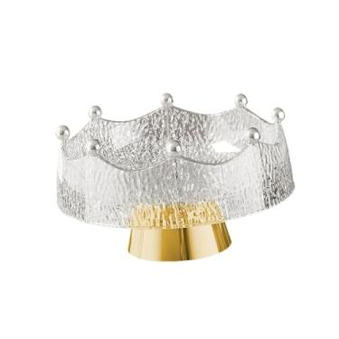 Imagem de Fenteer Fruteira com Pé, Prato para Frutas, Moderna, Leve e Versátil, Bandeja de Armazenamento Doméstico para Aniversário e Casamento, Branco E Dourado