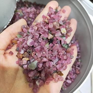 Imagem de Decoração de casa pedra rubelita natural turmalina vermelha cascalho cristal de rocha quartzo pedra preciosa bruta amostra tanque de peixes decoração de jardim pedras (tamanho: 100g)