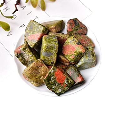 Imagem de Cristal natural bruto pedra natural cristal tamanho grande quartzo ametista cascalho ágata vermelha lazúli ReikiStone para aquário 50g/100 g (Cor: Unakite, Tamanho: 500g)