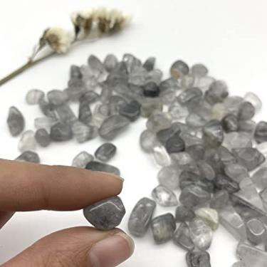 Imagem de FFIME Cristais e pedras naturais de cabelo preto natural quartzo rutilado pedras de cascalho de cascalho polido amostra decoração de casa pedras para decoração