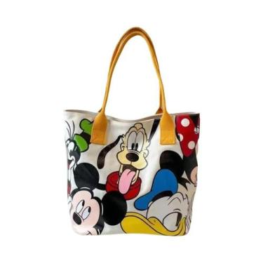 Imagem de Bolsa De Ombro Feminina De Lona De Grande Capacidade, Disney Mickey Mo