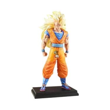 Imagem de Estátua De PVC Do Goku Super Saiyajin 3 Com Cabelo Rosa E Azul, Modelo