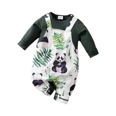 Imagem de Macacão Para Bebê Recém-Nascido Com Estampa De Panda Em Bambu, Macacão